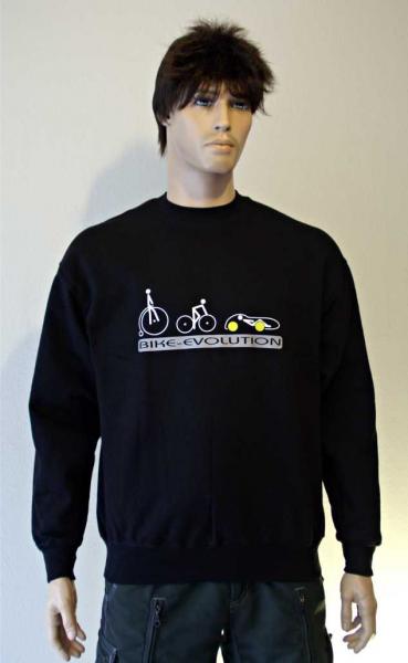 Sweater, schwarz mit Motiv Bike-Evolution -reflektierend-